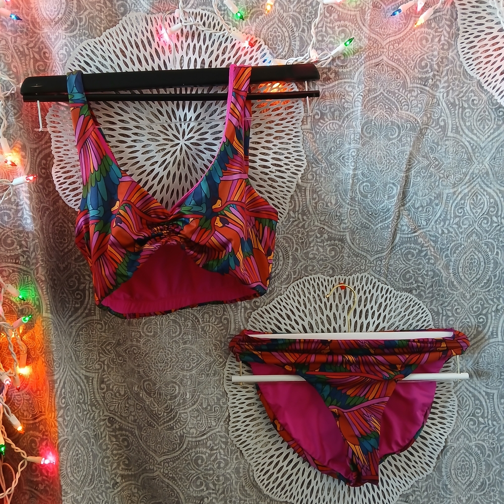 Pink and Orange Bikini Swim Set